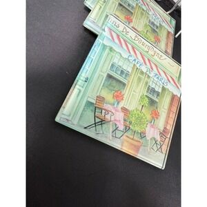 Cafe De Paris glass Coasters Set of 4 Home Decor French Parisian‎ style